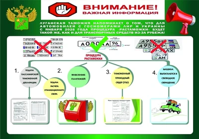 картинка, изображение к Луганская таможня напоминает о том, что с января 2026 года изменится порядок таможенного оформления автомобилей Украины и ЛНР